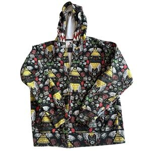 Ryan sheckler Volcom Co Op Mask screen-printed zip‎ up hoodie sweatshirt size L